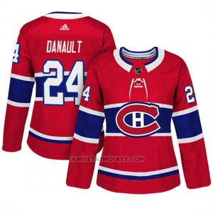 Camiseta Mujer Montreal Canadiens 24 Phillip Danault Adizero Jugador Home Rojo
