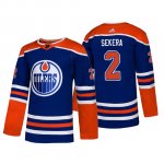 Camiseta Edmonton Oilers Andrej Sekera Alternato Adidas Autentico Azul