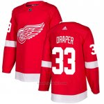 Camiseta Hockey Detroit Red Wings 33 Kris Draper Primera Autentico Rojo