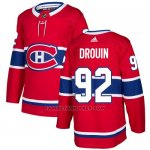 Camiseta Hockey Nino Montreal Canadiens 92 Jonathan Drouin Rojo Home Autentico Stitched