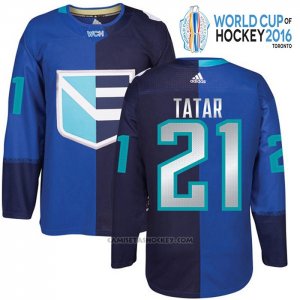 Camiseta Hockey Europa Tomas Tatar 21 Premier World Cup 2016 Azul