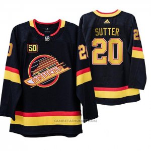Camiseta Hockey Vancouver Canucks Brandon Sutter 50 Aniversario 90's Flying Skate Negro