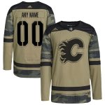 Camiseta Hockey Calgary Flames Personalizada Military Appreciation Team Autentico Practice Camuflaje