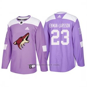 Camiseta Arizona Coyotes Oliver Ekman Larsson Hockey Fights Cancer Violeta