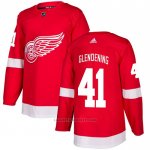 Camiseta Hockey Detroit Red Wings 41 Luke Glendening Primera Autentico Rojo