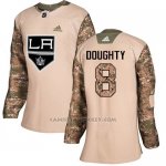 Camiseta Hockey Mujer Los Angeles Kings 8 Drew Doughty Camo Autentico 2017 Veterans Day Stitched