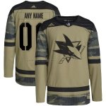 Camiseta Hockey San Jose Sharks Personalizada Military Appreciation Team Autentico Practice Camuflaje
