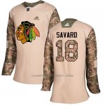 Camiseta Hockey Mujer Chicago Blackhawks 18 Denis Savard Camo Autentico 2017 Veterans Day Stitched