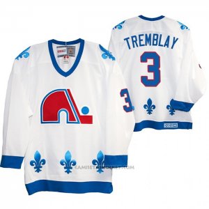 Camiseta Hockey Quebec Nordiques J. C. Tremblay Heritage Vintage Replica Blanco