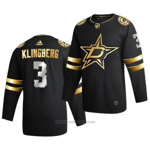 Camiseta Hockey Dallas Stars John Klingberg Golden Edition Limited Autentico 2020-21 Negro