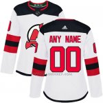 Camiseta Hockey Mujer New Jersey Devils Segunda Personalizada Blanco