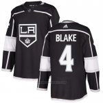 Camiseta Hockey Los Angeles Kings 4 Rob Blake Primera Autentico Negro