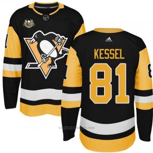 Camiseta Hockey Nino Pittsburgh Penguins 81 Phil Kessel Negro 50 Anniversary Home Premier
