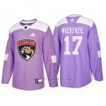 Camiseta Florida Panthers Derek Mackenzie Hockey Fights Cancer Violeta