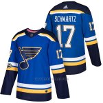 Camiseta Hockey Hombre Autentico St. Louis Blues 17 Jaden Schwartz Home 2018 Azul