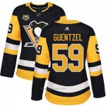 Camiseta Hockey Mujer Pittsburgh Penguins 59 Jake Guentzel Negro 50 Anniversary Home Premier