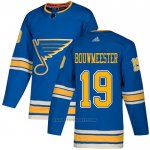 Camiseta Hockey St. Louis Blues 19 Jay Bouwmeester Alterno Autentico Azul