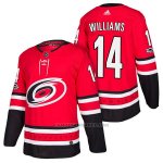 Camiseta Hockey Hombre Autentico Carolina Hurricanes 14 Justin Williams Home 2018 Rojo