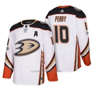 Camiseta Hockey Hombre Anaheim Ducks Corey Perry 10 2018 New Season Team Road Blanco