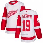 Camiseta Hockey Detroit Red Wings 19 Steve Yzerman Road Autentico Blanco