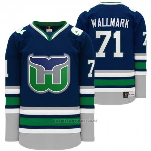 Camiseta Hockey Hartford Whalers Night Lucas Wallmark Heritage Throwback Azul