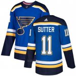 Camiseta Hockey St. Louis Blues 11 Brian Sutter Primera Autentico Azul