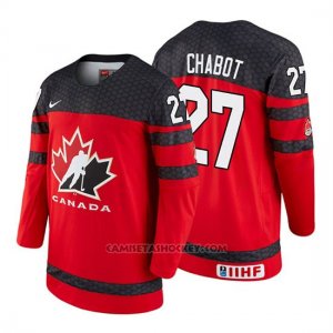 Camiseta Canada Team Thomas Chabot 2018 Iihf World Championship Jugador Rojo
