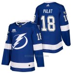 Camiseta Hockey Hombre Autentico Tampa Bay Lightning 18 Ondrej Palat Home 2018 Azul