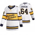 Camiseta Hockey Nashville Predators Retro Mikael Granlund Breakaway Jugador 2020 Winter Classic Blanco