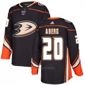 Camiseta Hockey Anaheim Ducks 20 Pontus Aberg Primera Autentico Negro