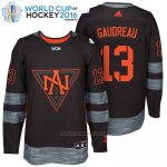 Camiseta Hockey America del Norte Johnny Gaudreau 13 Premier 2016 World Cup Negro