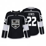 Camiseta Hockey Mujer Los Angeles Kings 22 Trevor Lewis Negro Autentico Jugador