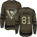 Camiseta Hockey Nino Penguins 81 Phil Kessel Salute To Service 2018 Verde