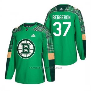 Camiseta Boston Bruins Patrice Bergeron 2018 St. Patrick's Day Verde