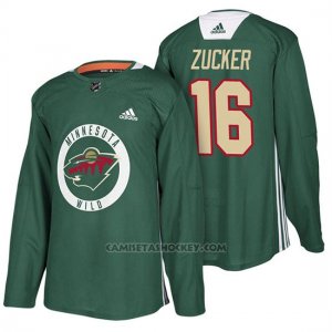Camiseta Minnesota Wild Jason Zucker New Season Practice Verde