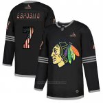 Camiseta Hockey Chicago Blackhawks Phil Esposito 2020 USA Flag Negro