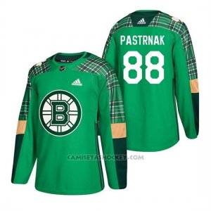 Camiseta Boston Bruins David Pastrnak 2018 St. Patrick's Day Verde