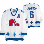 Camiseta Hockey Quebec Nordiques Arik Johnson Heritage Vintage Replica Blanco
