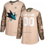 Camiseta Hockey Hombre San Jose Sharks Camo Autentico 2017 Veterans Day Stitched Personalizada