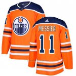 Camiseta Hockey Edmonton Oilers 11 Mark Messier Primera Autentico Naranja
