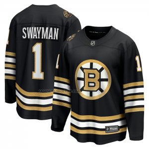 Camiseta Hockey Boston Bruins Jeremy Swayman 100th Aniversario Premier Breakaway Negro