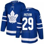 Camiseta Hockey Nino Toronto Maple Leafs 29 Felix Potvin Azul Home Autentico Stitched