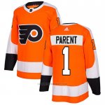 Camiseta Hockey Philadelphia Flyers 1 Bernie Parent Primera Autentico Naranja