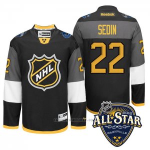 Camiseta Hockey Vancouver Canucks 22 Daniel Sedin 2016 All Star Negro