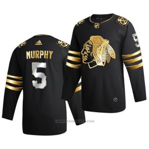 Camiseta Hockey Chicago Blackhawks Connor Murphy Golden Edition Limited Autentico 2020-21 Negro