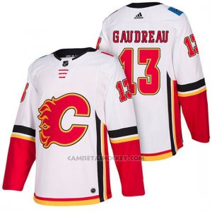 Camiseta Hockey Hombre Calgary Flames 13 Johnny Gaudreau 2018 Blanco