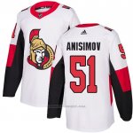 Camiseta Hockey Ottawa Senators 51 Artem Anisimov Road Autentico Blanco