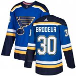 Camiseta Hockey St. Louis Blues 30 Martin Brodeur Primera Autentico Azul
