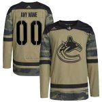 Camiseta Hockey Vancouver Canucks Personalizada Military Appreciation Team Autentico Practice Camuflaje