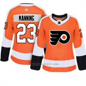Camiseta Mujer Flyers 23 Brandon Manning Adizero Jugador Home Naranja